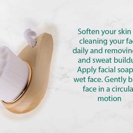 Facial Brush with Bamboo Handle-3