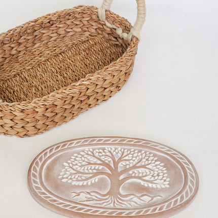 Bread Warmer & Basket - Tree of Life Oval-3