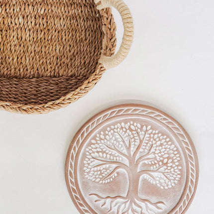 Bread Warmer & Basket - Tree of Life Round-3