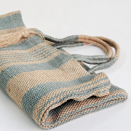 Dora Jute Tote Bag - Pale Green-3