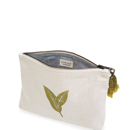 Hand Screen Printed Cotton Canvas Pouch - Nature-3