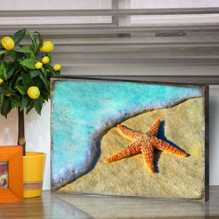 Starfish Wood Wooden Coastal Wall Art by Nature Wonders - Coastal Sea-Life Decor - 95253B-3