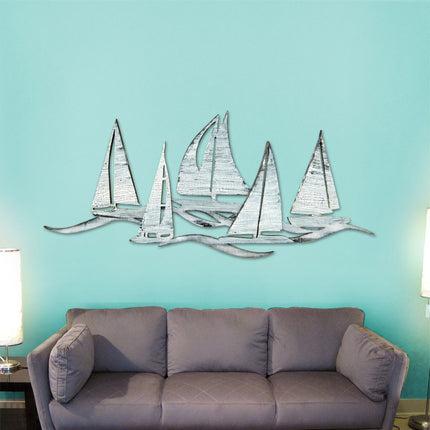Sailing Fleet Rustic Wall Decor by G. DeBrekht - Coastal Sea-Life Decor - G98524SX-0
