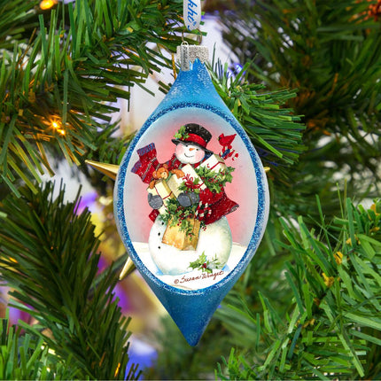 Gift of Snowman Glass Ornament by Susan Winget - Christmas Santa Snowman Decor - 757-201-SW-2