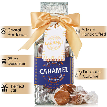 Father's Day Gifts for Men Dad, Chocolate Caramels Candy Gift, Glass Whiskey Decanter Bourbon, Scotch & Liquor, Birthday Gift Daughter Son, Best Dad Father Husband Presents Food Gift basket Men Women-3