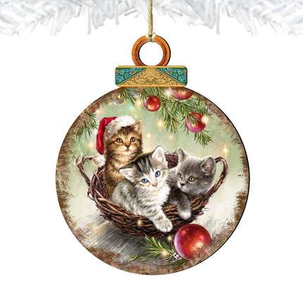 Christmas Kittens Wooden Ornaments by Gelsinger - Christmas Decor - 8021117-1607-4