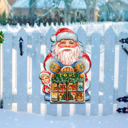 Toy Shop Santa Christmas Door Decor by G. DeBrekht - Christmas Santa Snowman Decor - 8119172H-3
