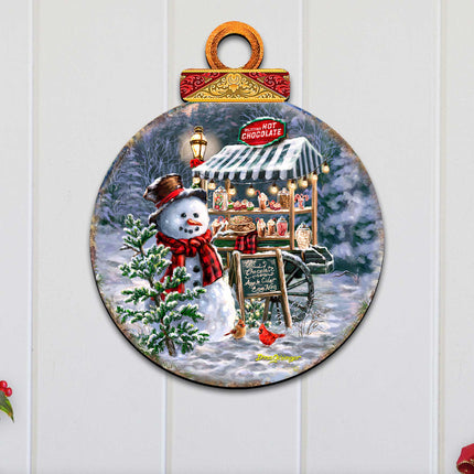 Hot Chocolate Stand - Frosty Fun Holiday Door Decor by D. Gelsinger - Christmas Santa Snowman Decor - 8611087H-DG-1