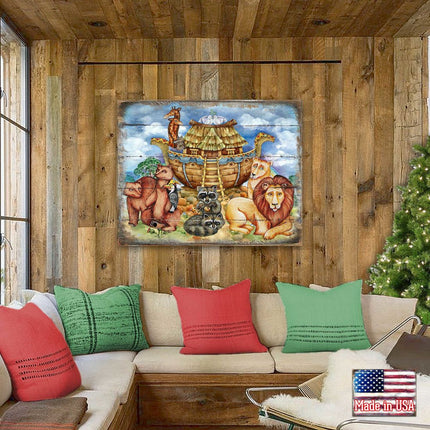 Noah's Ark Wooden Wall Art by G. DeBrekht - Nativity Holiday Decor - 8173521B-4