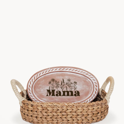 Bread Warmer & Basket - Mom Oval-0