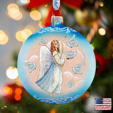 Serenity Angel Glass Ornament by G. DeBrekht - Nativity Holiday Decor - 73366-0