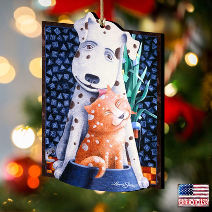 Friendship Wooden Ornaments Pets by Laura Seeley - Pets Dog and Cats Decor - 8511012-LS-2