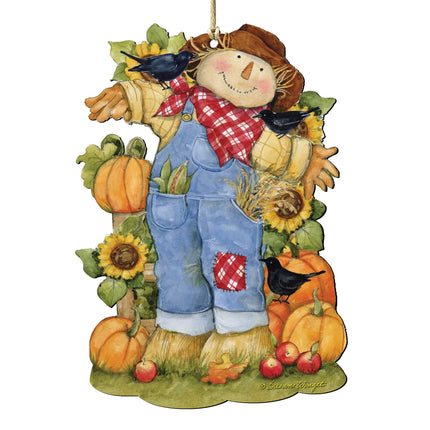 Fall Decoration Harvest Scarecrow - Scarecrow Ornament Handmade Gift for Autumn Adornment - Wooden Ornament by Susan Winget 8471211-SW-4