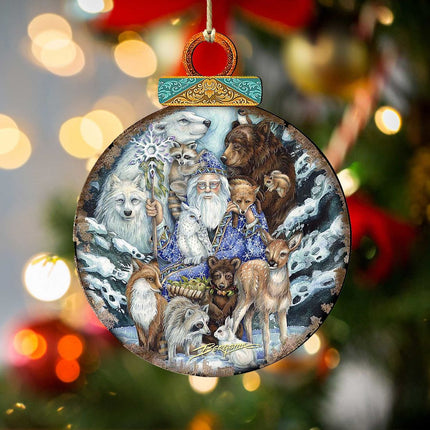 Gather in Peace Father Winter Animals Wooden Ornaments by J. Bergsma - Christmas Decor - 8591968-JB-3