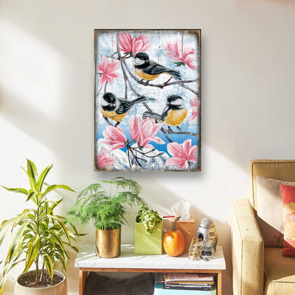 Goldfinches Wooden Wall Art by Nature Wonders - 95220-2B-2