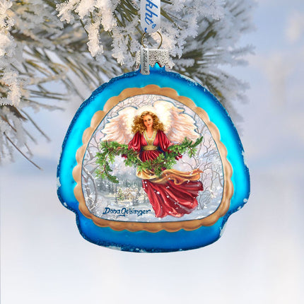 Snowfall Angel Glass Ornament by D. Gelsinger - Nativity Holiday Decor - 756-102-DG-2