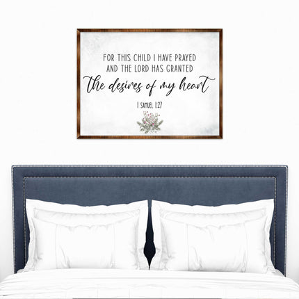The Desires of My Heart - Wooden Nursery Room Decor - Samuel 1:27 - Contemporary decor - Religious wall art - 310339-4