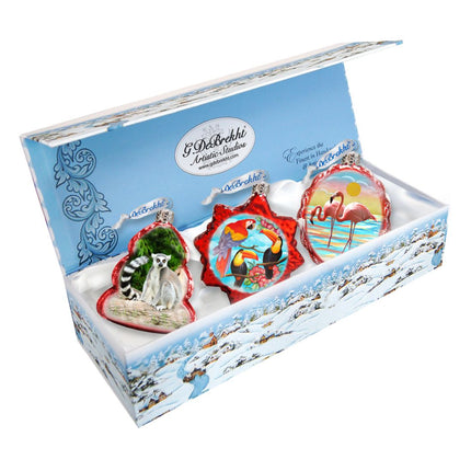 Tropical Mercury Glass Ornaments Set of 3 by G. DeBrekht - Coastal Holiday Decor - 770125S3-0