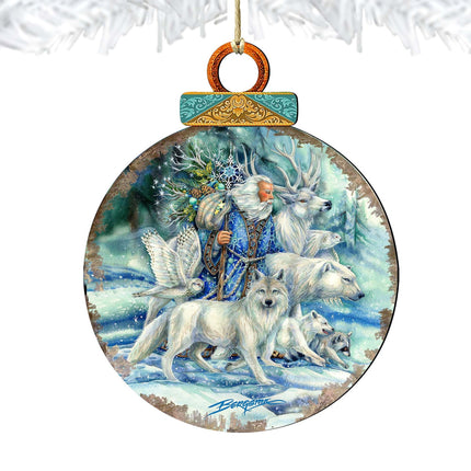 Cool Winds Father Winter Animals Wooden Ornaments by J. Bergsma - Wildlife Holiday Decor - 8591862-JB-4