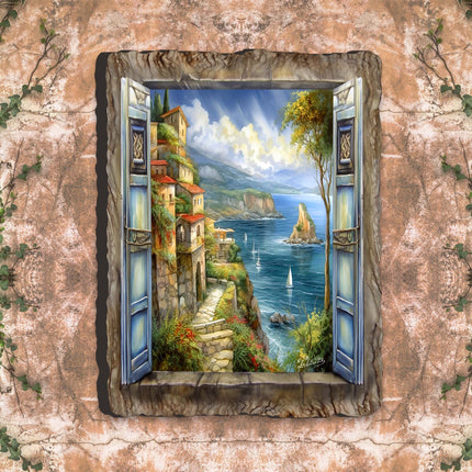 Seaside Window Perspective View Wall Art by G. DeBrekht Coastal Decor - 8492103W-4