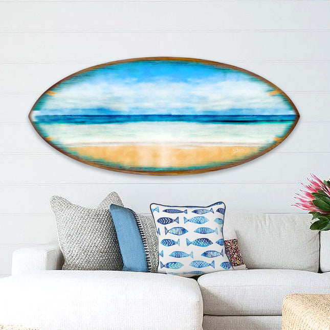 Ocean View Surfboard Coastal Wall Art by G. DeBrekht - Coastal Holiday Decor - 8490130HS-0
