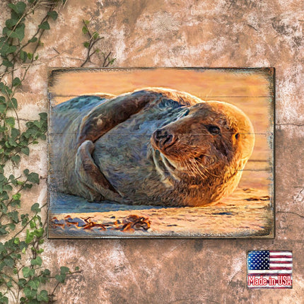 Speier Seal Wood Wooden Coastal Wall Art by Nature Wonders - Coastal Sea-Life Decor - 95260B-1