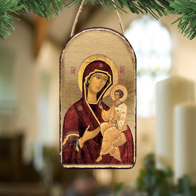 Virgin Mary Religious Orthodox Sacred Icon Ornament - Inspirational Icon Decor - 87063-0