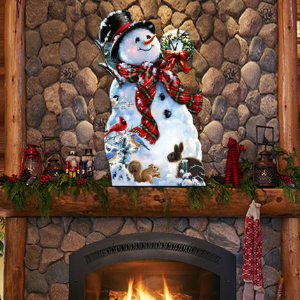 An Old Fashioned Christmas Door Decor by D. Gelsinger - Christmas Santa Snowman Decor - 8461024H-1563-1