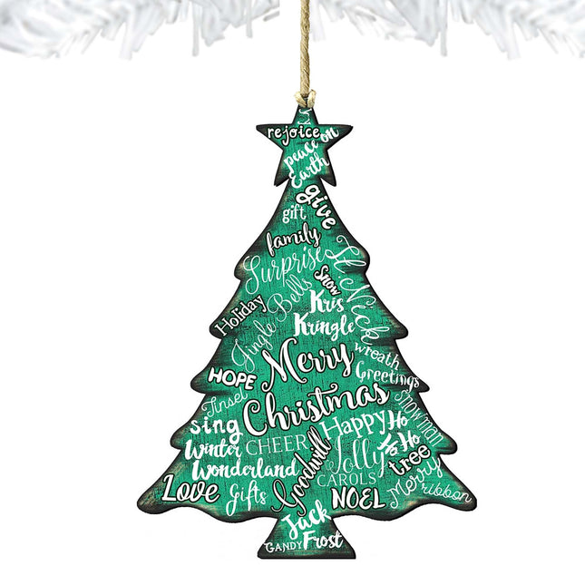 Merry Christmas Tree Wooden Ornaments - Tree Ornament by G. DeBrekht - Christmas Decor - 8198112-2-0