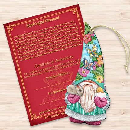 Spring Gnome Dwarf Wooden Ornaments by G. DeBrekht - Easter Spring Decor - 8611011-2
