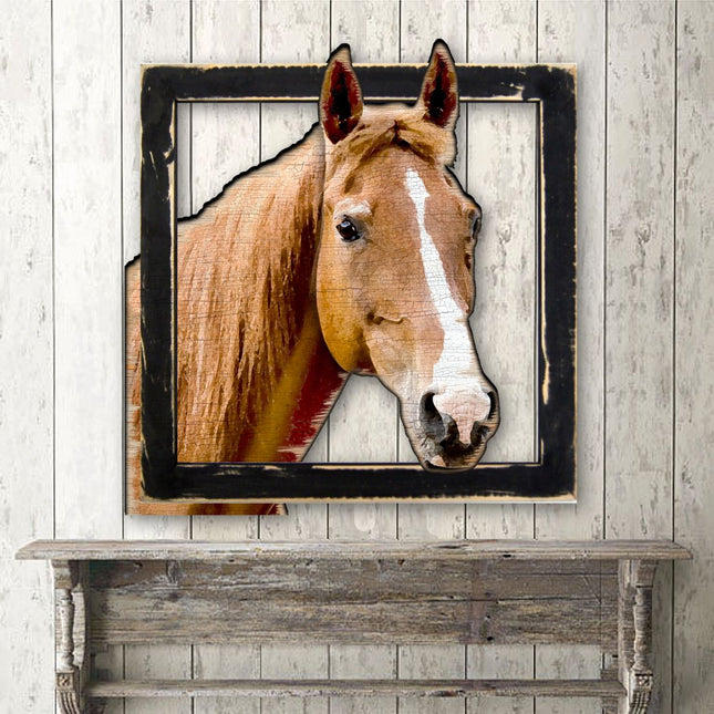 Brown Horse Head in Frame Wall Decor by G. DeBrekht - Nature Wildlife Decor  - G98160-0