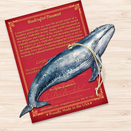 Alaskan Humpback Whale Wooden Ornaments by G.Debrekht - Wildlife Holiday Decor - 8710103-2-2