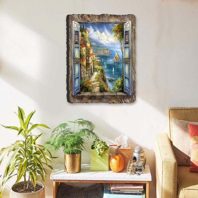 Seaside Window Perspective View Wall Art by G. DeBrekht Coastal Decor - 8492103W-0
