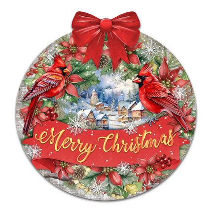 Merry Christmas Front Door Welcome Sign, Wooden Front Porch Decor by G. Debrekht Christmas Decor - 933121H-4