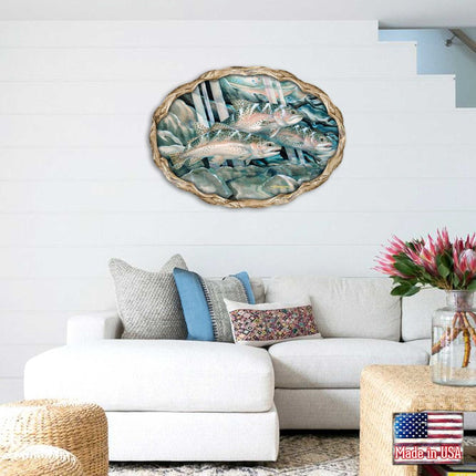 Catch the Rainbow Trout Wildlife Wall Art - J. Bergsma - Wildlife Holiday Decor - 8591674W-JB-3