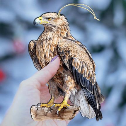 White-tailed Eagle Wooden Ornaments by G.Debrekht - Wildlife Holiday Decor - 8710101-1-4