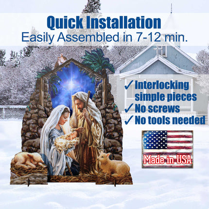 Glory to God Nativity Life Size Oversized Outdoor Decor by D. Gelsinger - Nativity Holiday Decor - 8461010F-S4-DG-XXLG-2