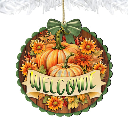 Welcome Wooden Ornaments by G. Debrekht Thanksgiving Halloween Decor - 933123-3