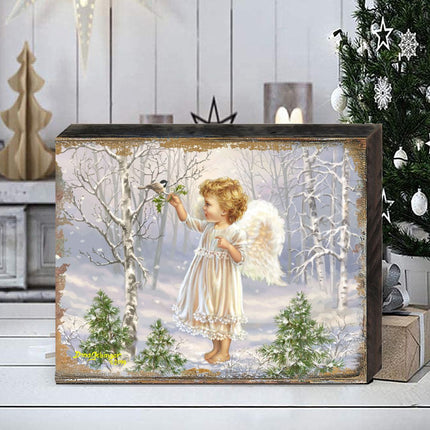 Little Winter Blessings Wooden Wall Art by D. Gelsinger - Nativity Holiday Decor - 95658B-1427-1
