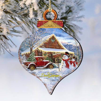 Country Store Christmas Drop Wooden Ornaments by Gelsinger - Christmas Decor - 8031022-1607-0