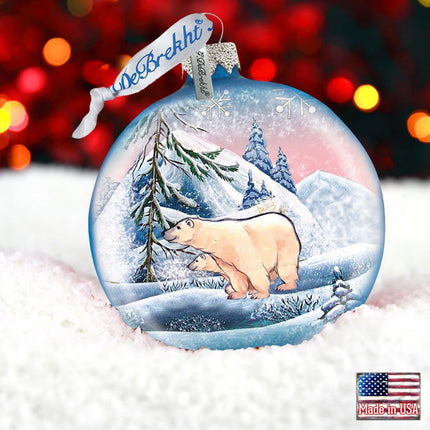 Polar Ice Ball Glass Ornament by G. DeBrekht - Wildlife Holiday Decor - 73411-1