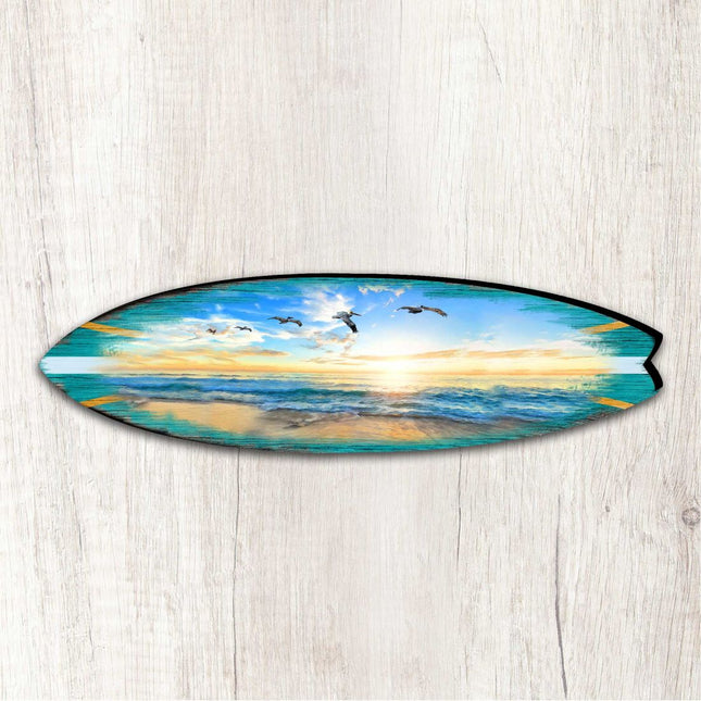 Sunset Surfboard Coastal Outdoor Decor Large Ornament by G. DeBrekht - Coastal Holiday Decor - 8490103MS-0