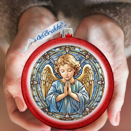 Little Angel Ball Glass Ornament by G. Debrekht - Nativity Holiday Decor - 73565C-4