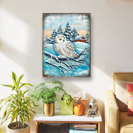 Lokki Owl Art Wooden Wall Art by Nature Wonders - Nature Wildlife Decor  - 95213B-2