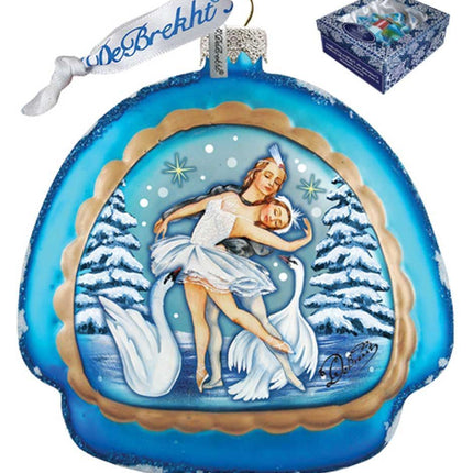 Swan lake rainbow, Scenic Glass Ornament by G. DeBrekht 756-004-0