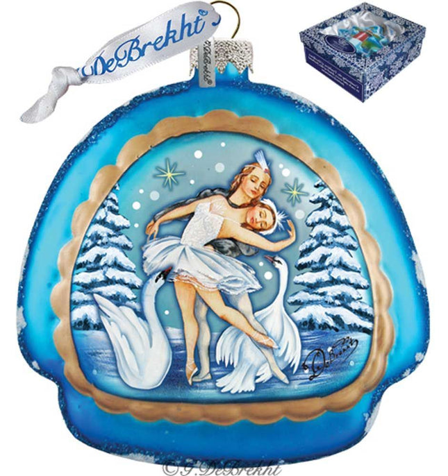 Swan lake rainbow, Scenic Glass Ornament by G. DeBrekht 756-004-0
