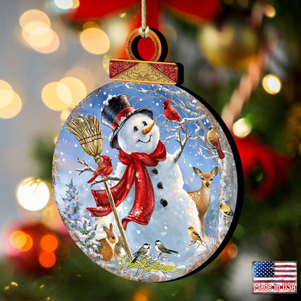 Frosty Forest Friends Wooden Ornaments by Gelsinger - Christmas Santa Snowman Decor - 8021023-1624-2