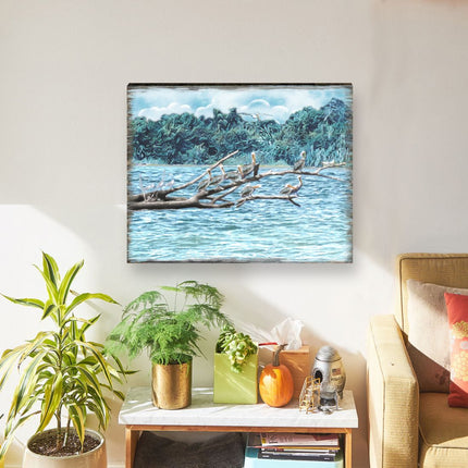 Island Paradise Seabirds Wooden Coastal Wall Art by Nature Wonders - Coastal Sea-Life Decor - 95252-7B-3