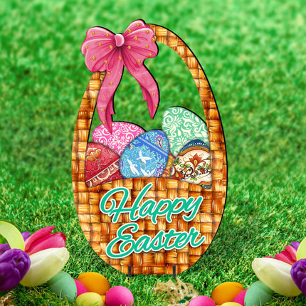 Easter Basket Outdoor Scene  by G. DeBrekht - Easter Spring Decor - 8185309F-2