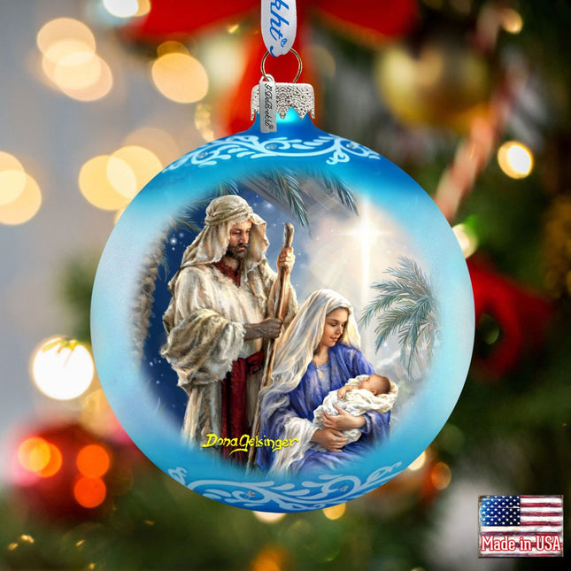 Holy Night Glass Ornament by D. Gelsinger - Nativity Holiday Decor - 71152-1618-0